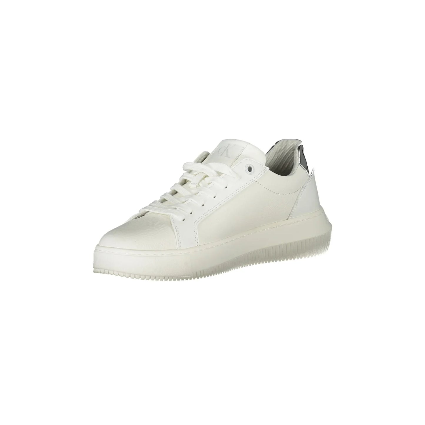 CALVIN KLEIN Scarpe Sneakers Donna Bianche con Dettagli Argento