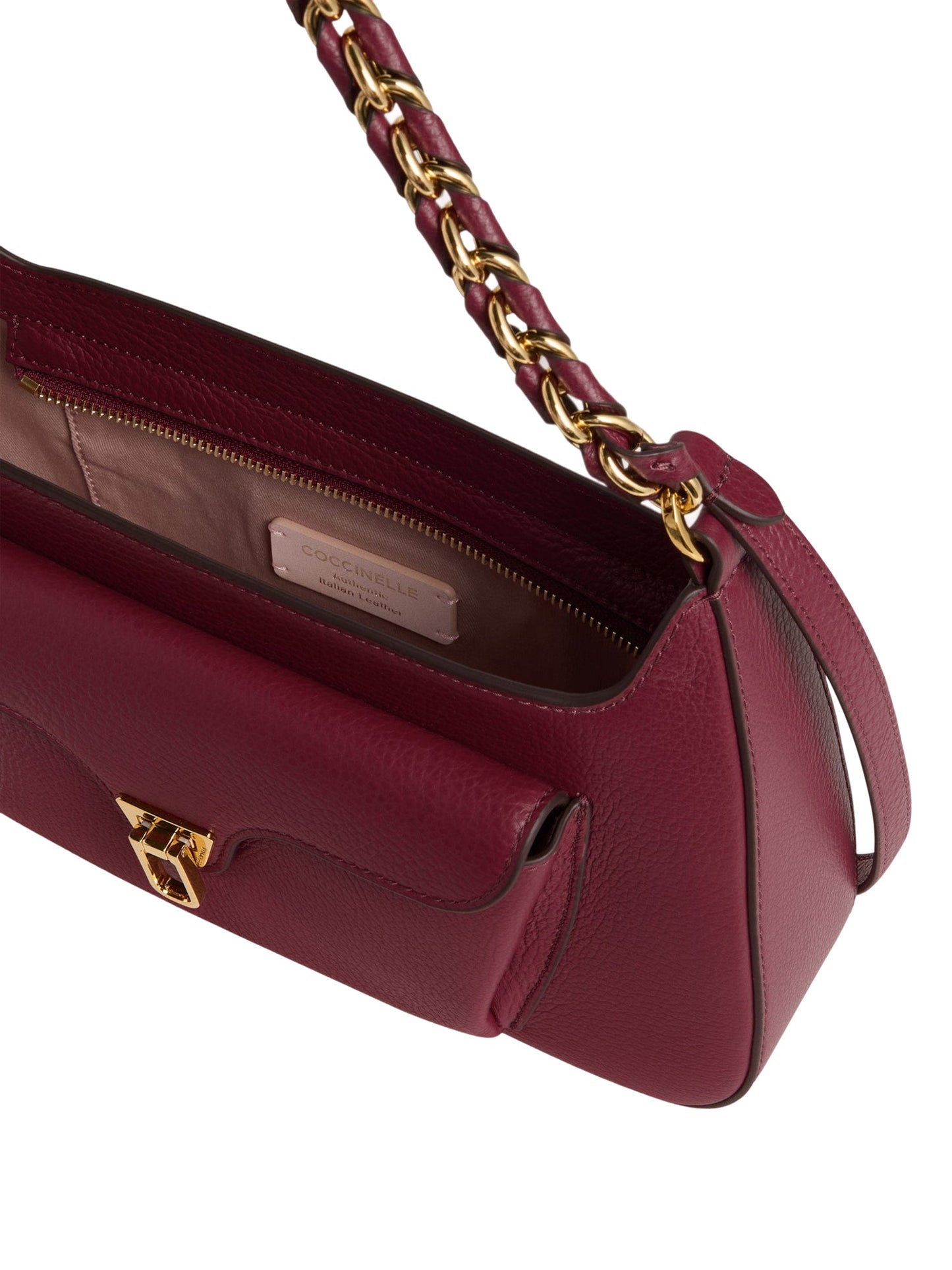 COCCINELLE Borsa Donna a Spalla Rossa, In Vera Pelle, Beat Generation