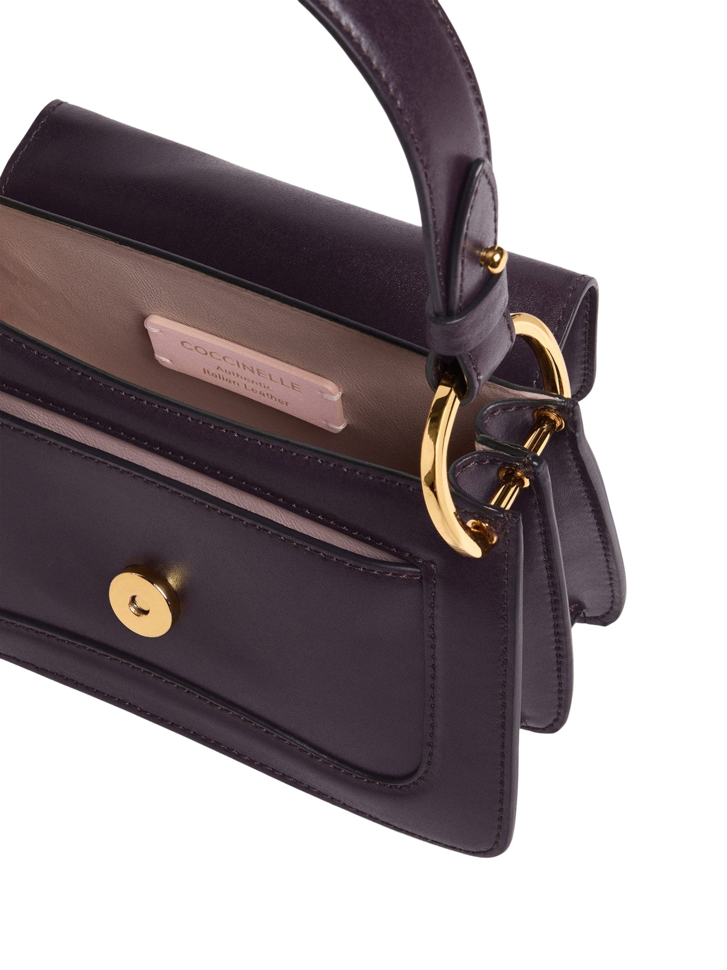 COCCINELLE Borsa Donna a Mano con Tracolla Viola, In Vera Pelle, C‑Me Calf Mini