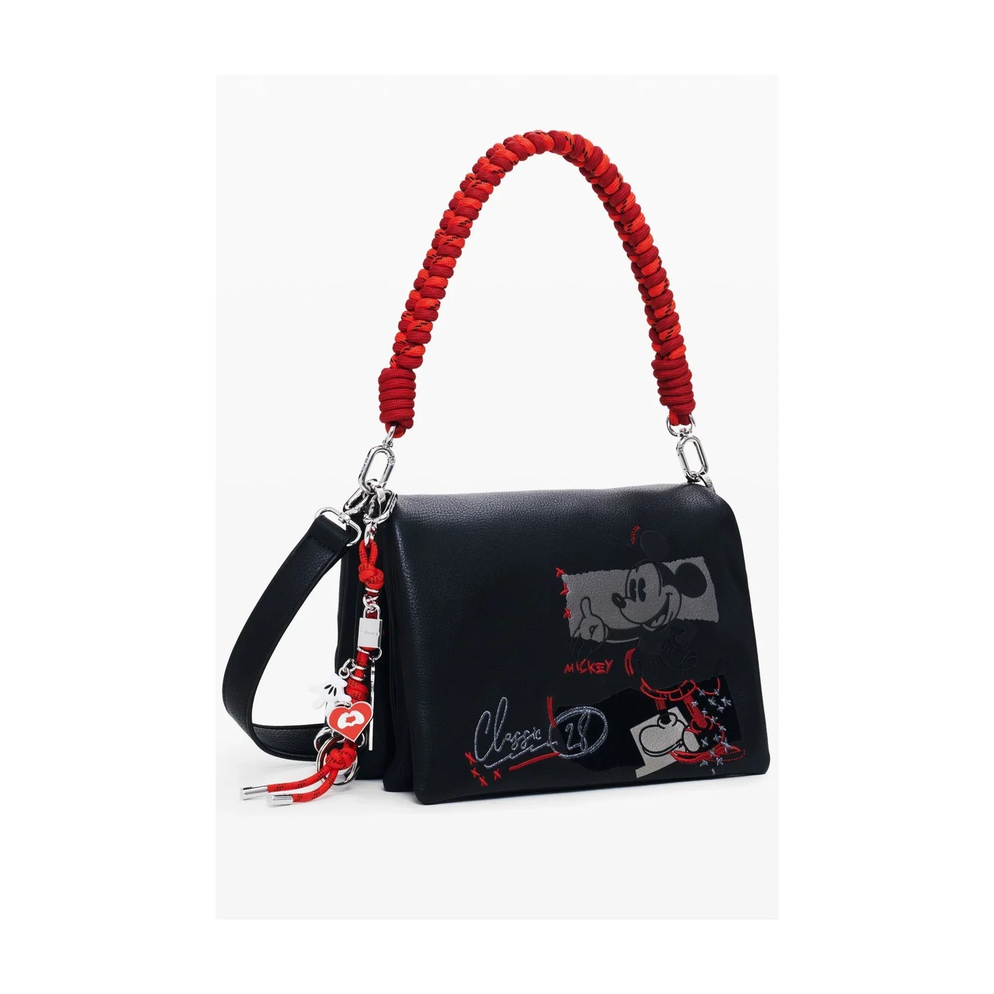 DESIGUAL Borsa Donna a Spalla e Tracolla Nera, Mickey Rock Dortmund Flap