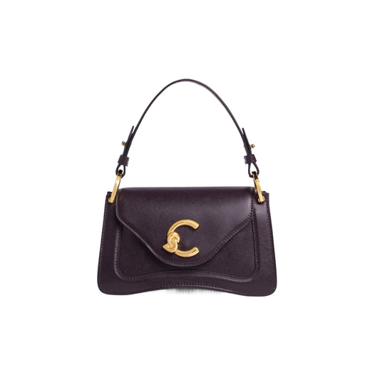 COCCINELLE Borsa Donna a Mano con Tracolla Viola, In Vera Pelle, C‑Me Calf Mini