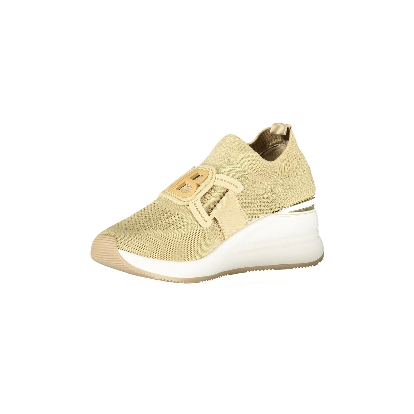 LAURA BIAGIOTTI Sneakers Donna Beige Elastiche con Plateau 6 cm