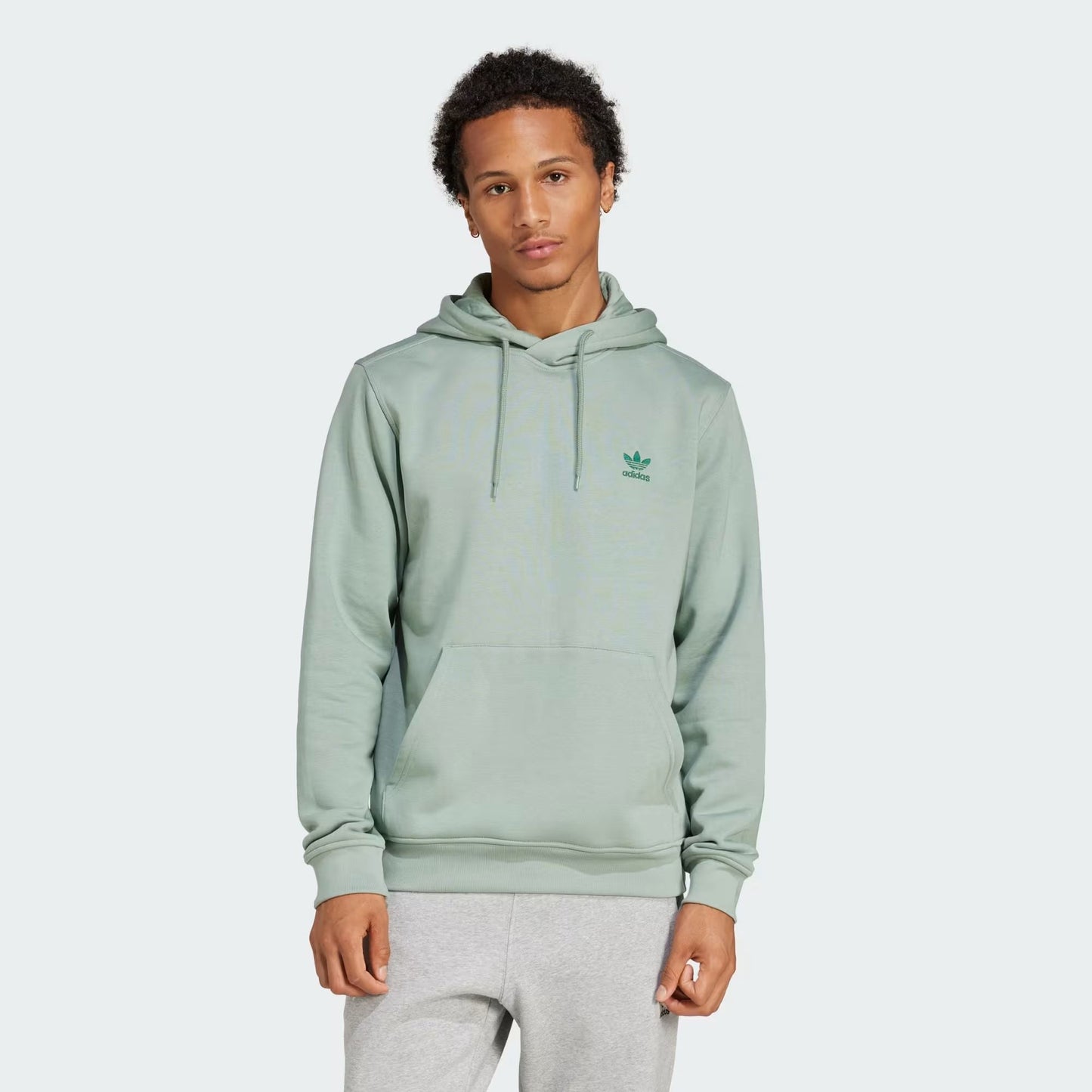 Maglia Trefoil Essential Hoodie Uomo Silver Green