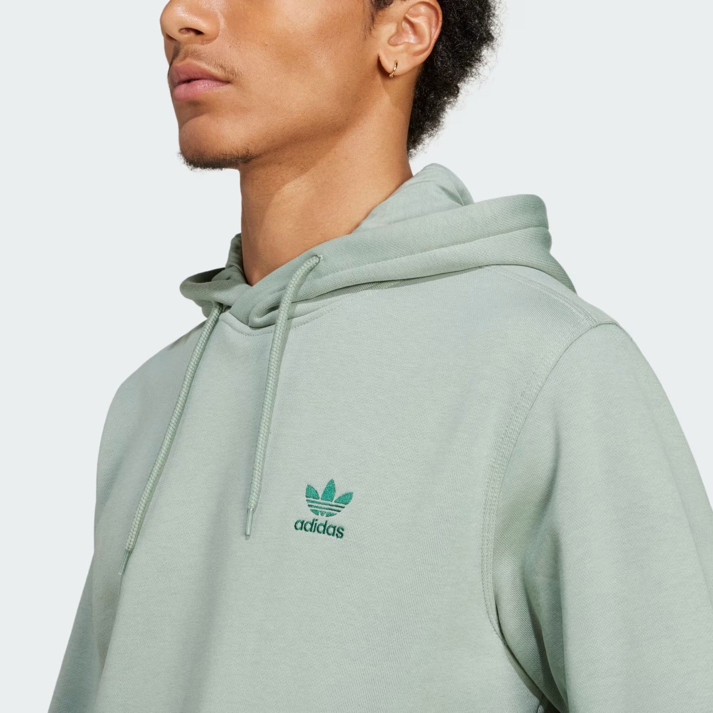 Maglia Trefoil Essential Hoodie Uomo Silver Green