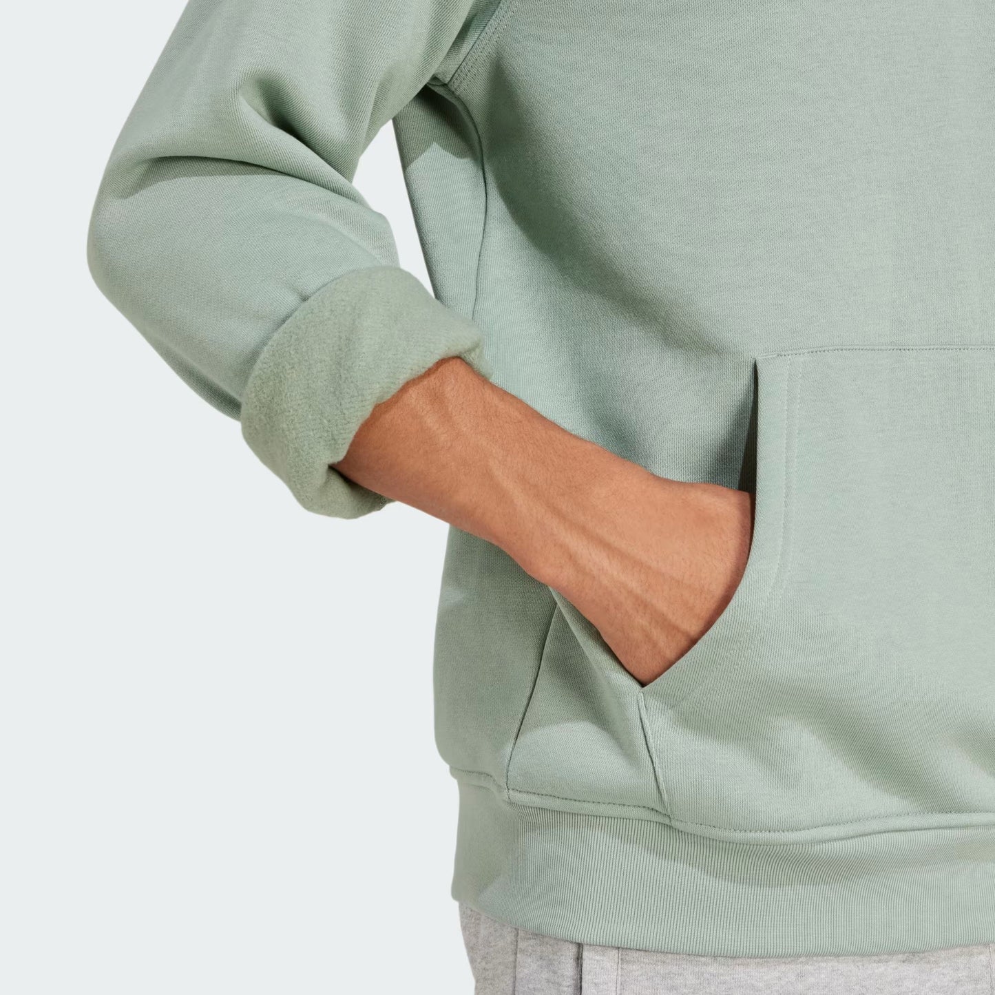 Maglia Trefoil Essential Hoodie Uomo Silver Green