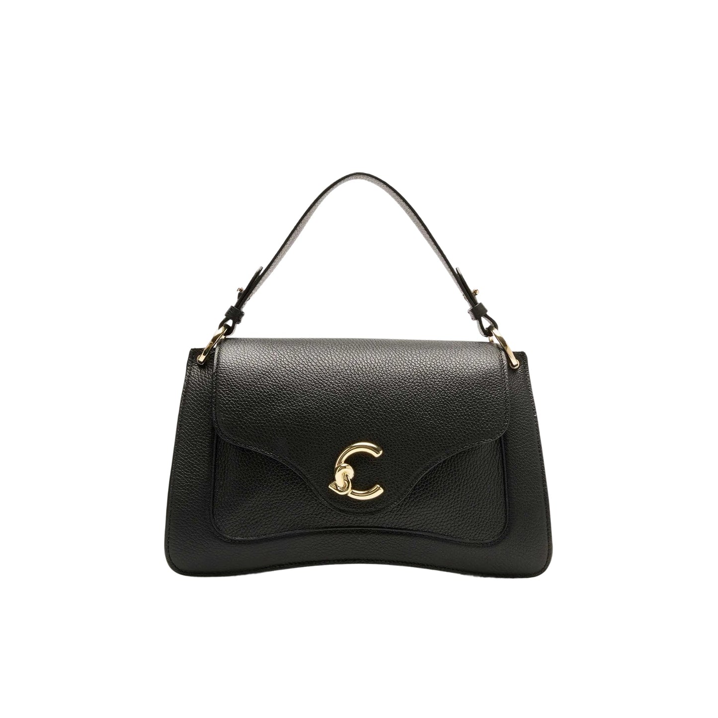 COCCINELLE Borsa Donna a Mano Nera con Tracolla, In Vera Pelle, C-Me Medium