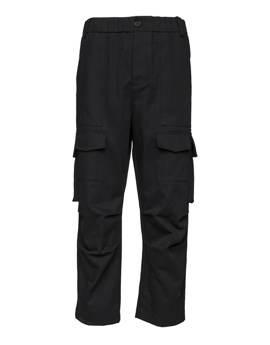 DOUUOD Pantaloni Cargo in Cotton Drill Neri