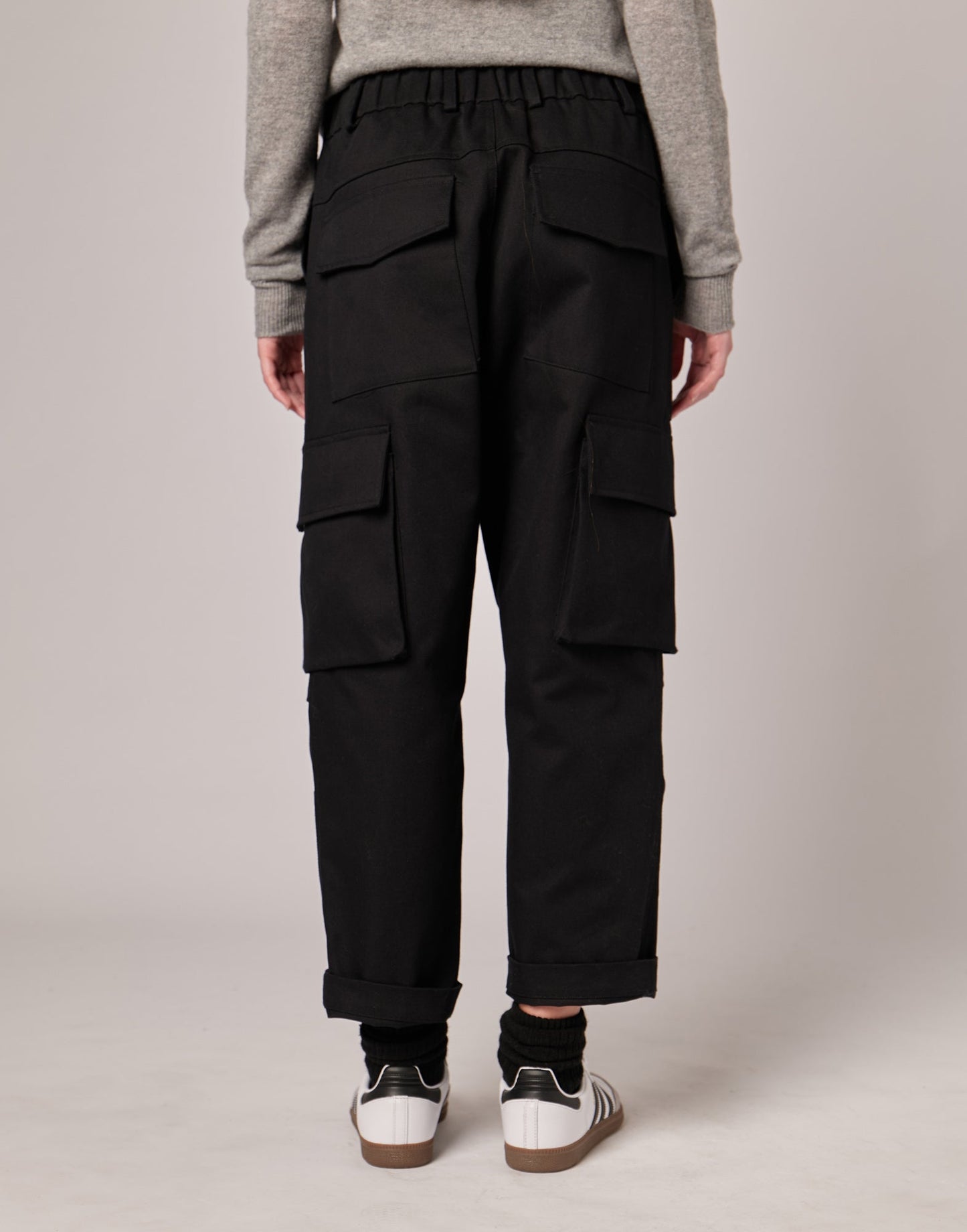 DOUUOD Pantaloni Cargo in Cotton Drill Neri