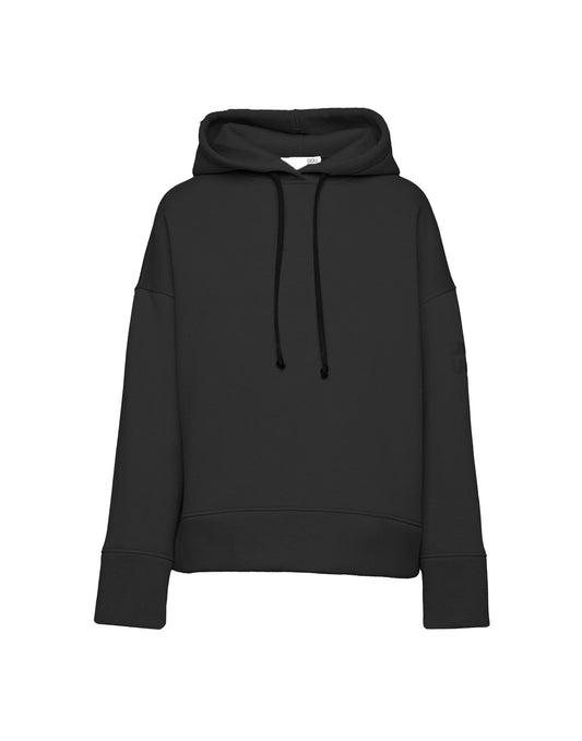 DOUUOD Felpa con Cappuccio in Cotone con Logo sulla Manica Nera