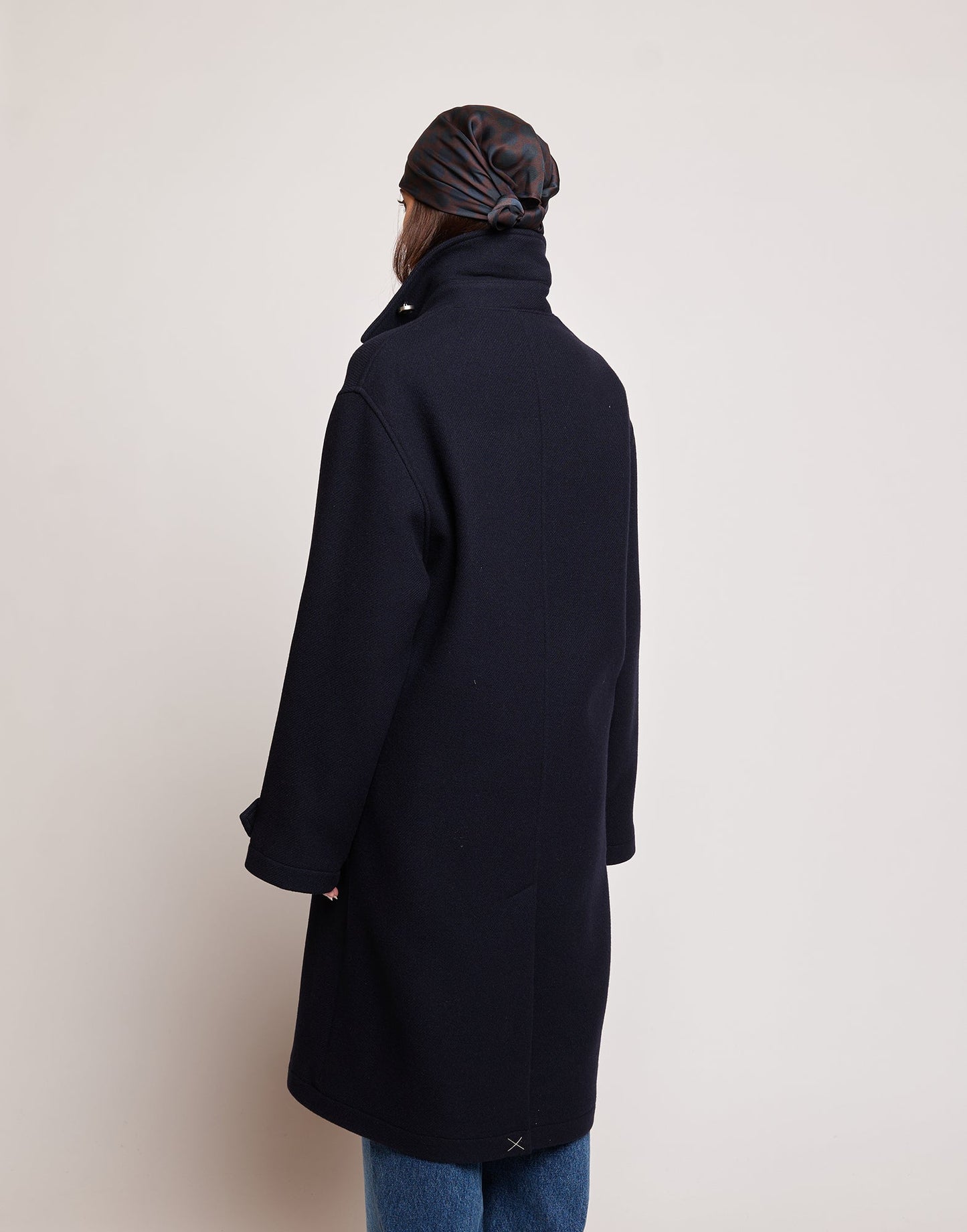 DOUUOD Cappotto in Double Twill di Lana Oltremare