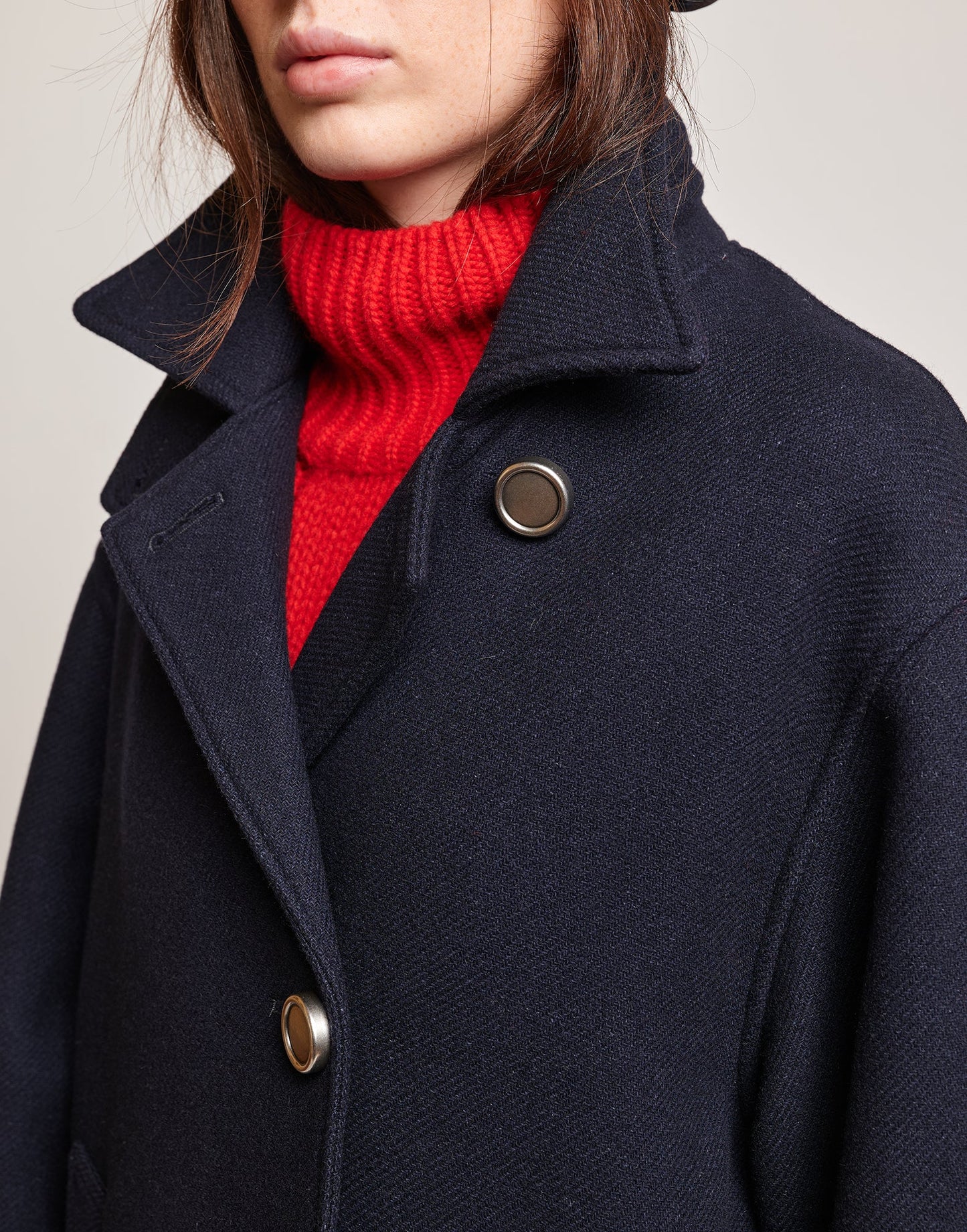 DOUUOD Cappotto in Double Twill di Lana Oltremare