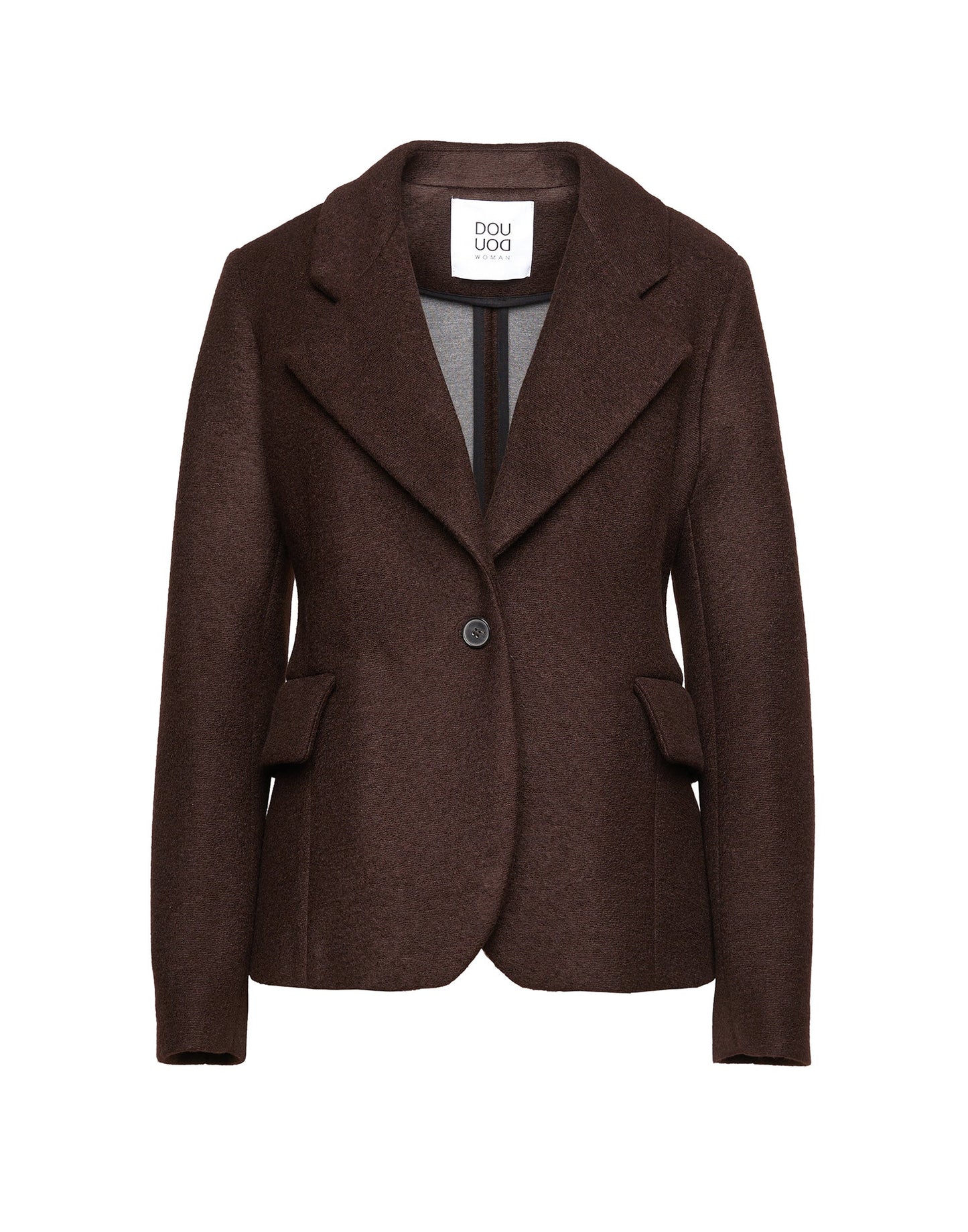 DOUUOD Giacca Monopetto in Neoprene Warm Jersey Ciocco