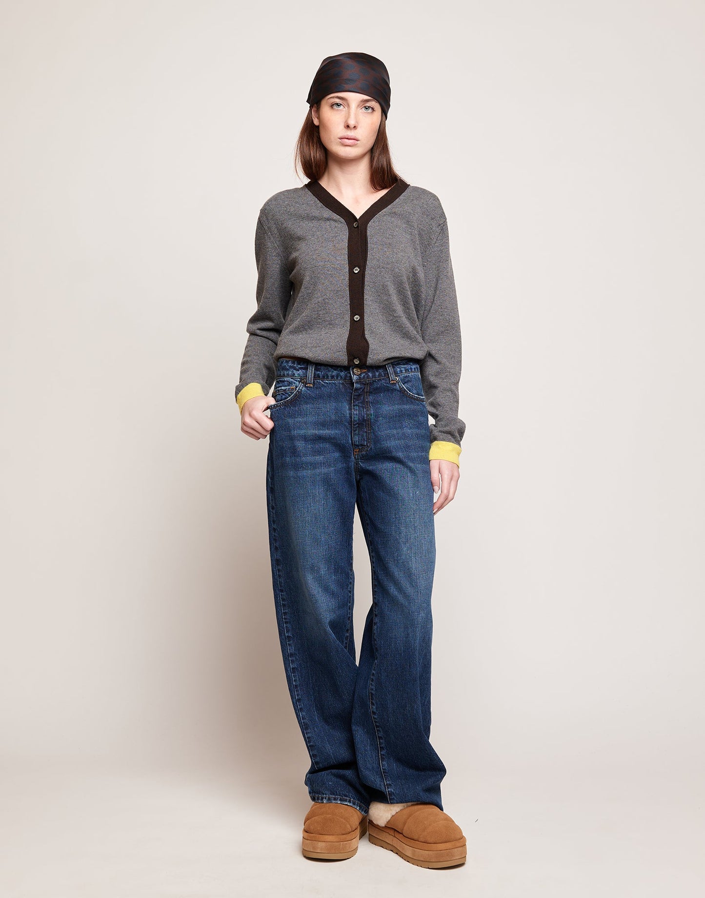 DOUUOD Jeans 5 Tasche a Palazzo Blu