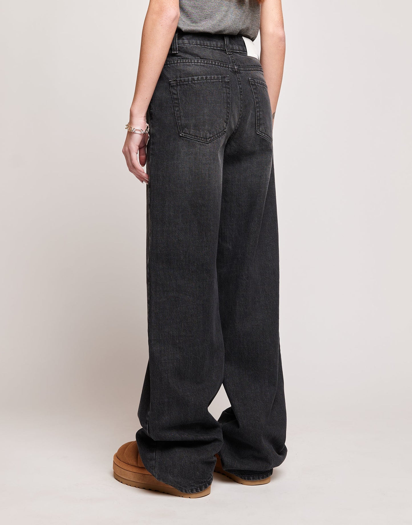 DOUUOD Jeans 5 Tasche a Palazzo Grigio Fumo