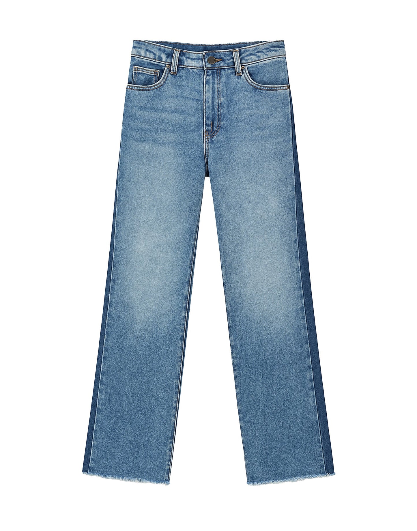 DOUUOD Jeans 5 Tasche a Palazzo Bicolore