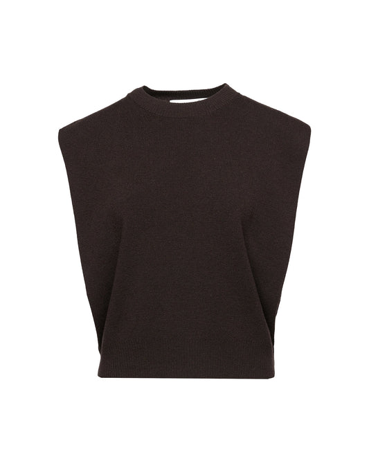 DOUUOD Gilet Girocollo in Lana e Cashmere Ciocco