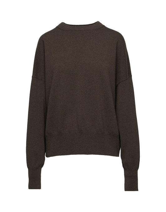 DOUUOD Maglione Kimono Girocollo in Lana e Cashmere Ciocco