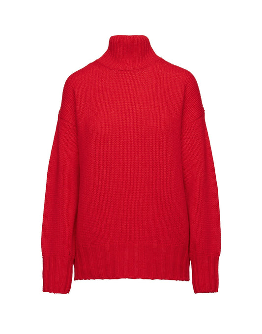DOUUOD Maglione Dolcevita in Lana e Cashmere Lacca