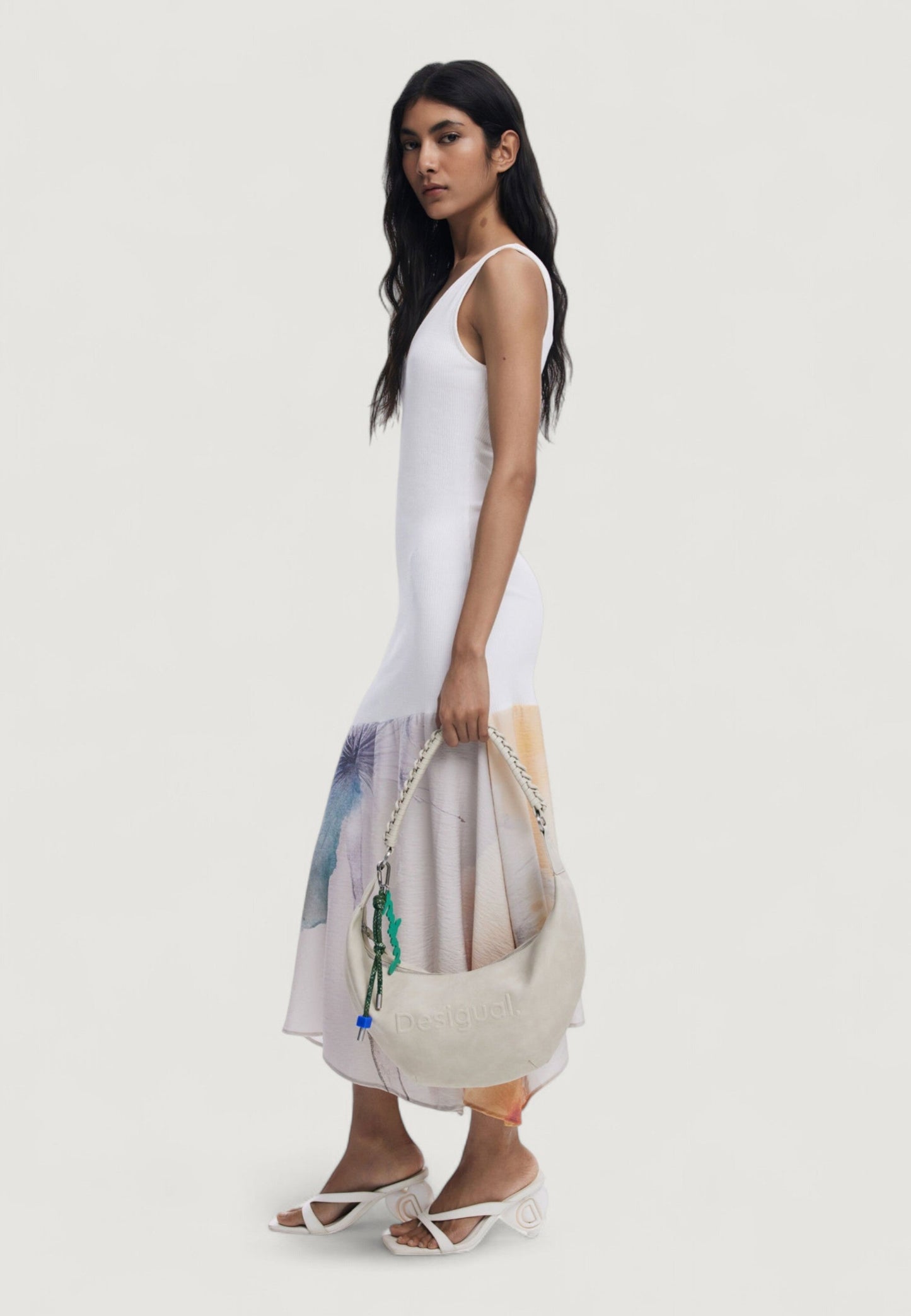 DESIGUAL Borsa Donna Beige a Spalla Half Logo Zante