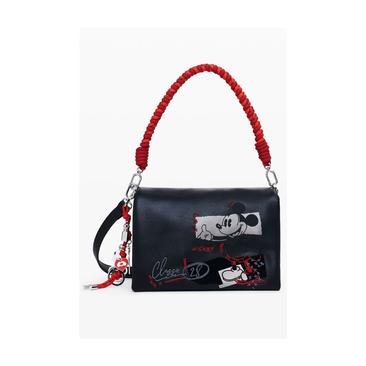 DESIGUAL Borsa Donna a Spalla e Tracolla Nera, Mickey Rock Dortmund Flap