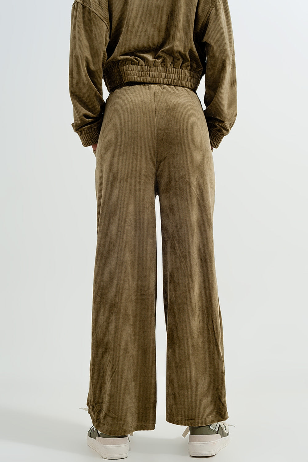 Jogger con coulisse in vita in verde